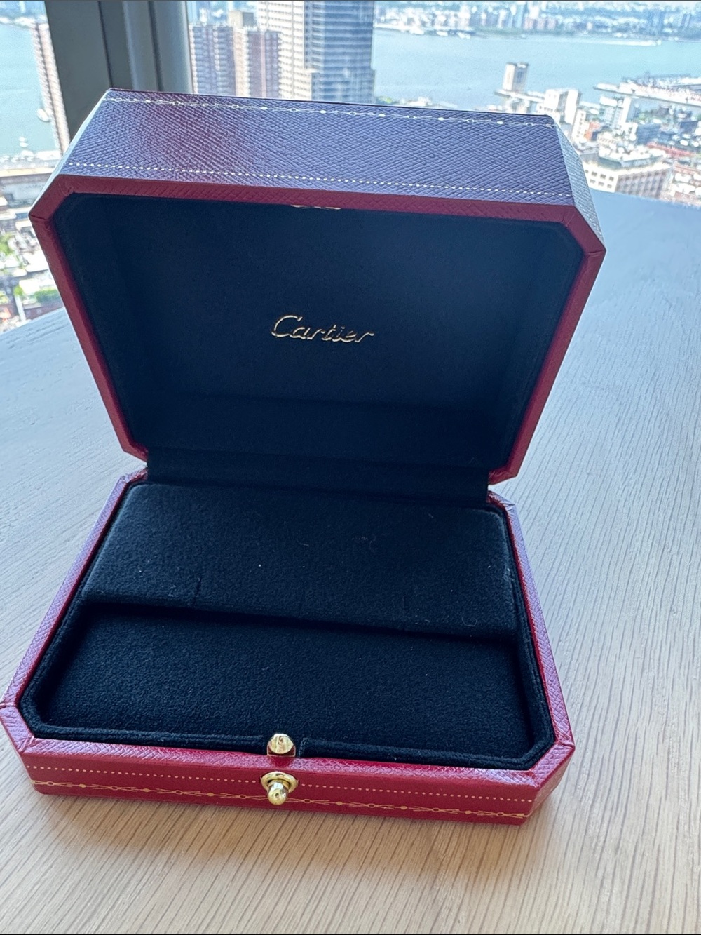 Cartier Burgundy and Gold Small Accessory Box